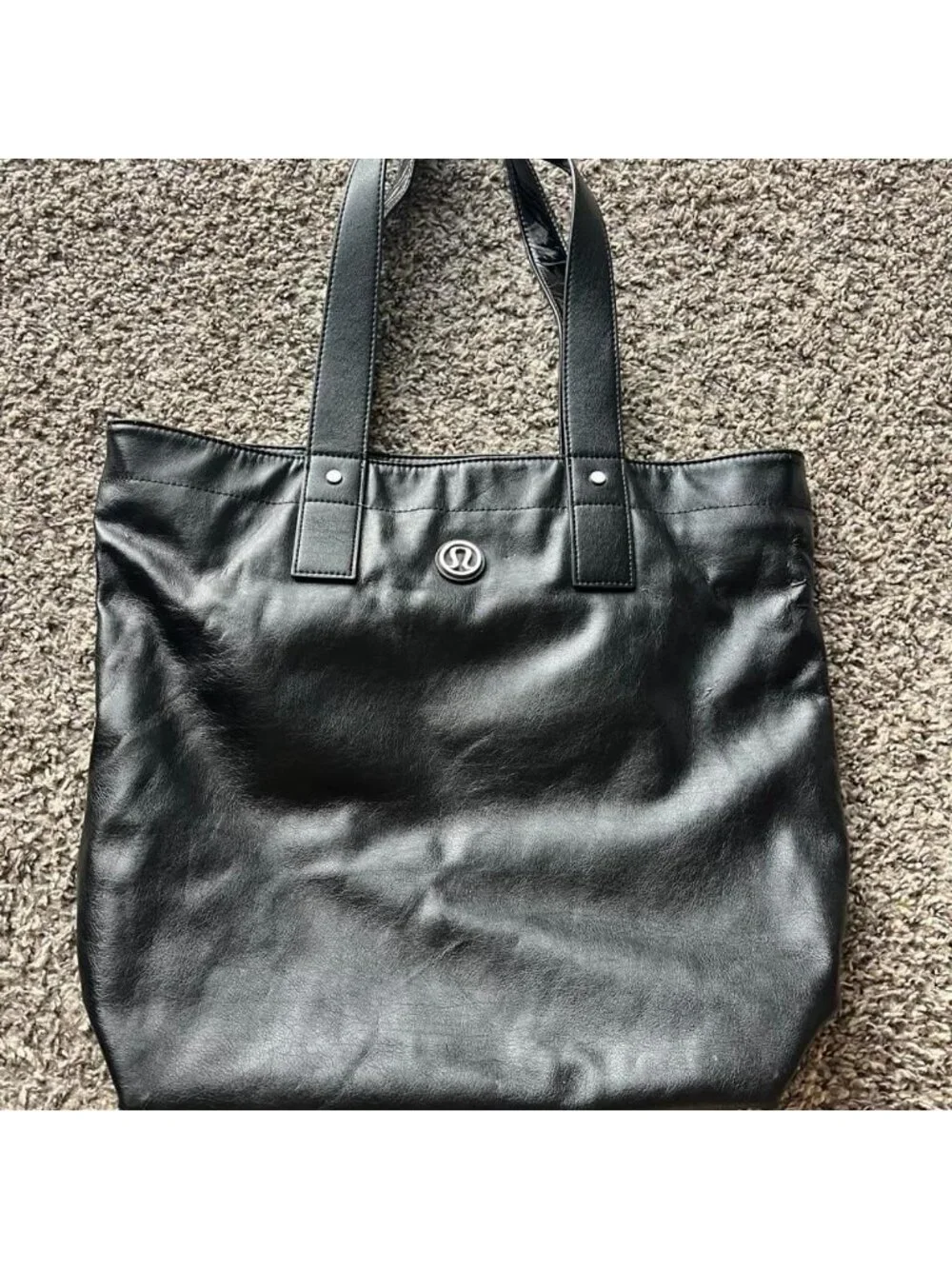 Black Lululemon Tote Bag Monochrome Minimalistic Athleisure Gym Utility Simple